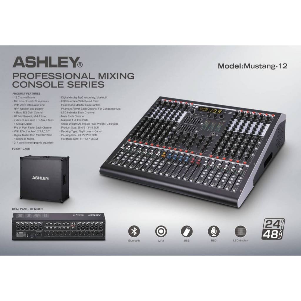 MIXER AUDIO ASHLEY MUSTANG 12 MUSTAN12 ORIGINAL
