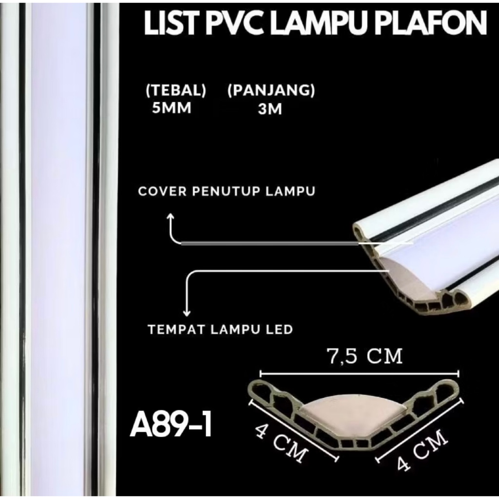 NATAPON - List Dinding Lampu Plafon PVC / List Lampu LED Termurah - READY KOTA MAKASSAR