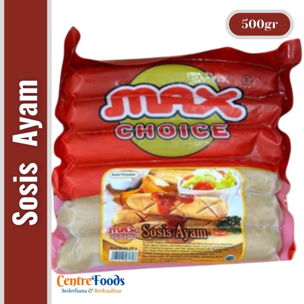 

Sosis Ayam - Max Choice | Isi 6 Pcs - 500gr [ Harga Per BKS ]