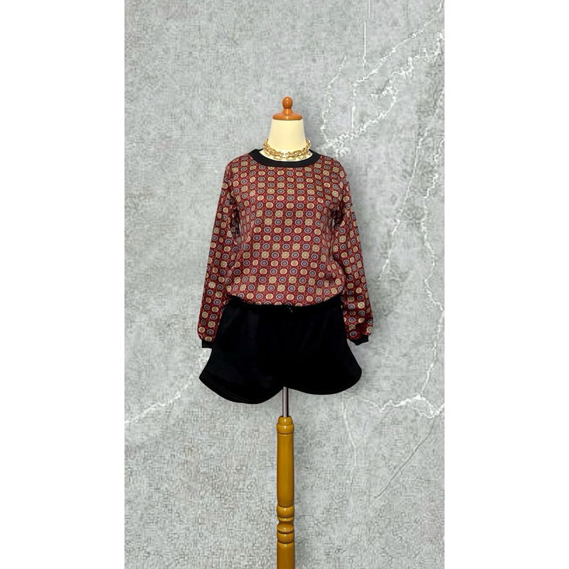 PATTERNED SWEATER BURGUNDY
