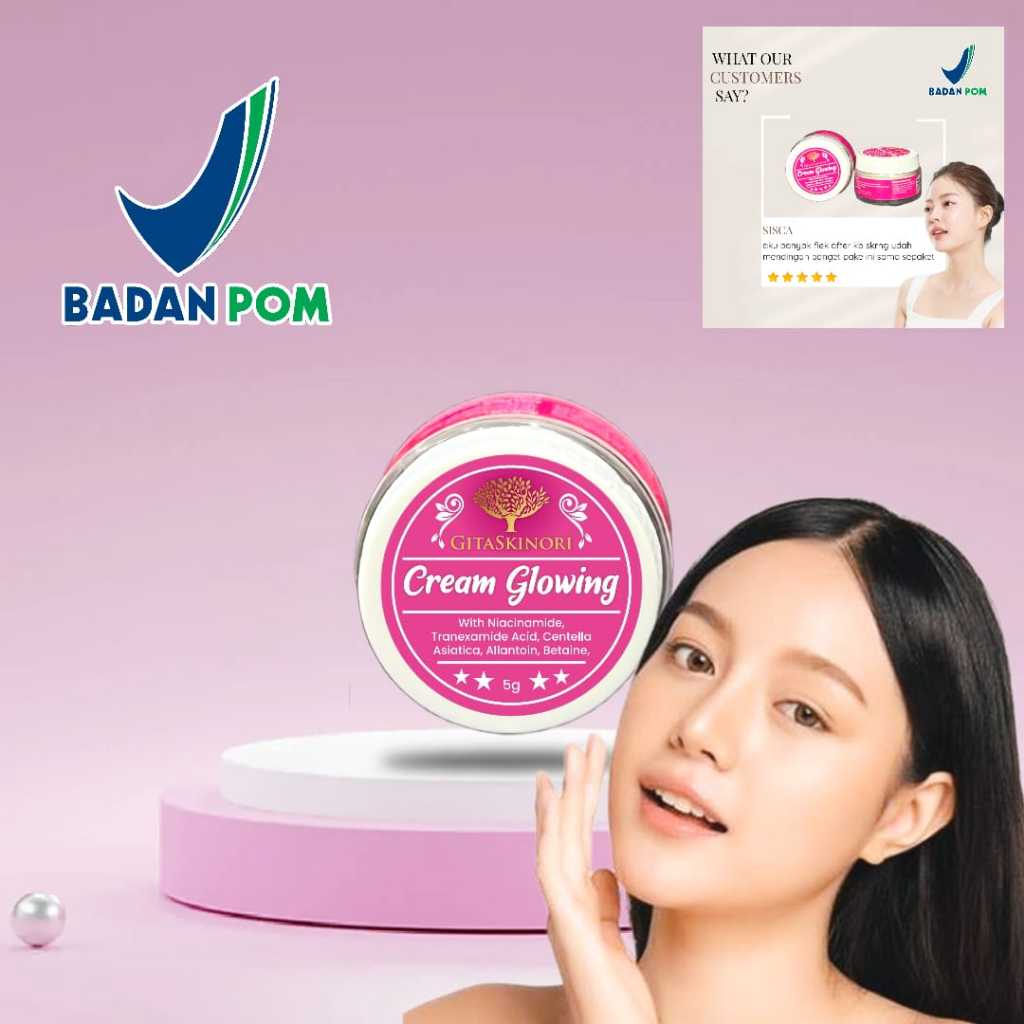[BPOM] CREAM GLOWING CREAM Glowing: Memutihkan & Mengencangkan Kulit Wajah