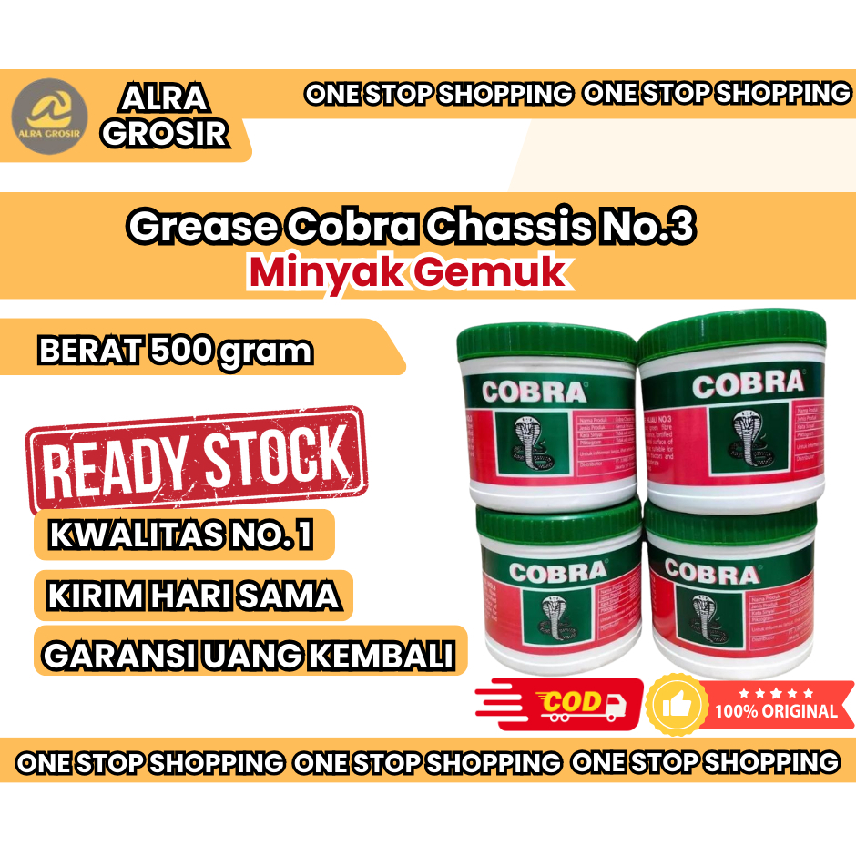 Cobra Chassis Grease Hijau - Gemuk / Pelumas / Stempet Original Grease Cobra Chassis Grease No.3 500