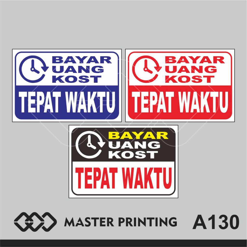 

A130 - Acrylic Sign, Stiker Akrilik Bayar Uang Kos Tepat Waktu, Tahan Air, dan Bisa Custom