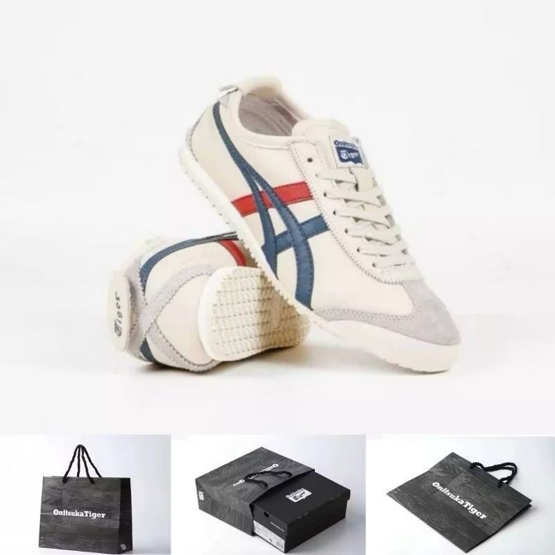 SEPATU ONITSUKA TIGER MEXICO 66 DELUXE CREAM BLUE RED