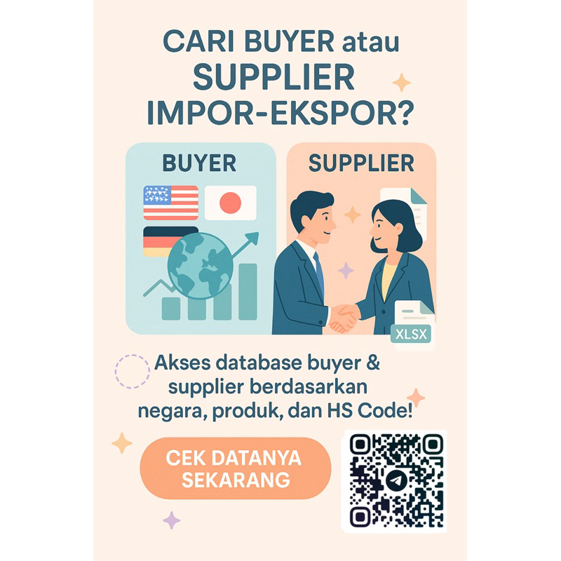 Database Buyer & Supplier Impor-Ekspor Berdasarkan Negara, Produk & HS Code (Format XLSX)