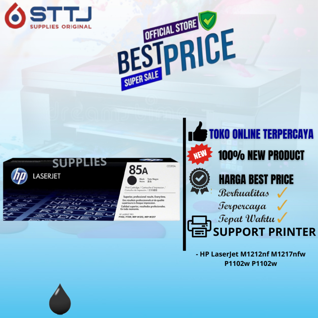 Toner HP Laserjet 85A Black Original Toner Cartridge (CE285A) Toner Printer P1102