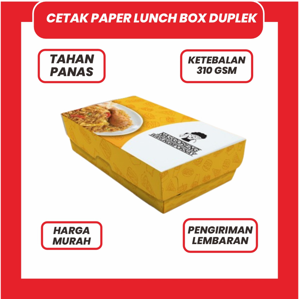 

CETAK KERDUS LUNCH BOX DUPLEK KETEBALAN 310 GSM - PAPER LUNCH MURAH