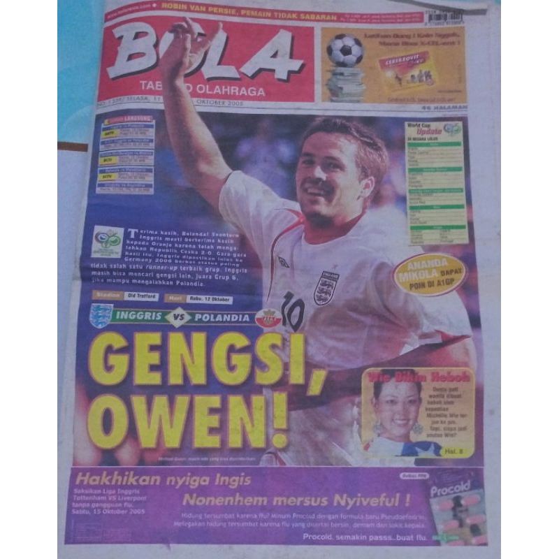 Tabloid BOLA, Selasa 11 Oktober 2005
