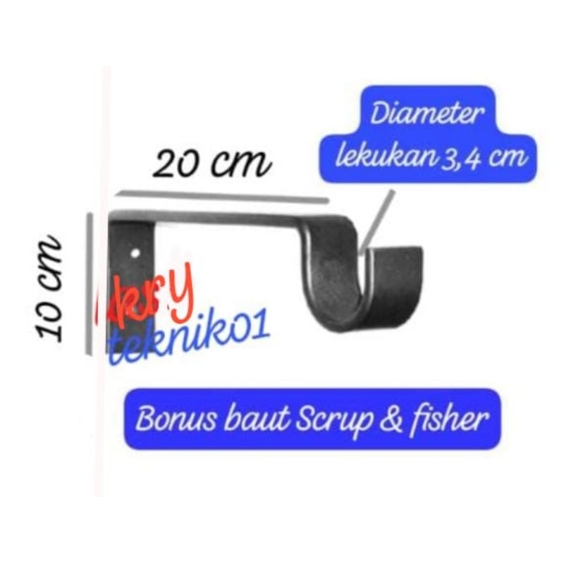 gantungan baju tempel dinding rak besi siku L papan ambalan rak dinding rak ambalan papan tempel din