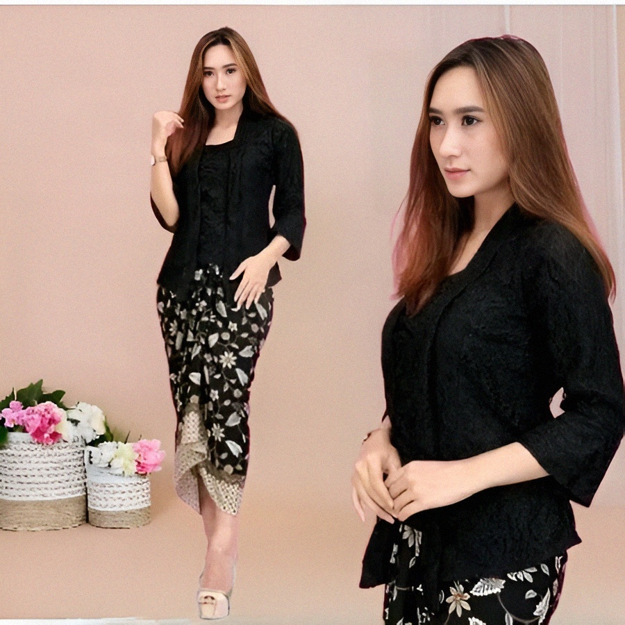 SETELAN KEBAYA KUTUBARU BRUKAT / KEBAYA BUSUI / KUTUBARU BROKAT / ROK LILIT / KEBAYA KUTUBARU MODERN
