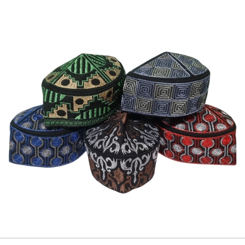 Peci Kopiah Songkok PAKISTAN BORDIR PREMIUM LOKAL Anak Dan Dewasa Mudah , Peci Pakistan Bordir Premi