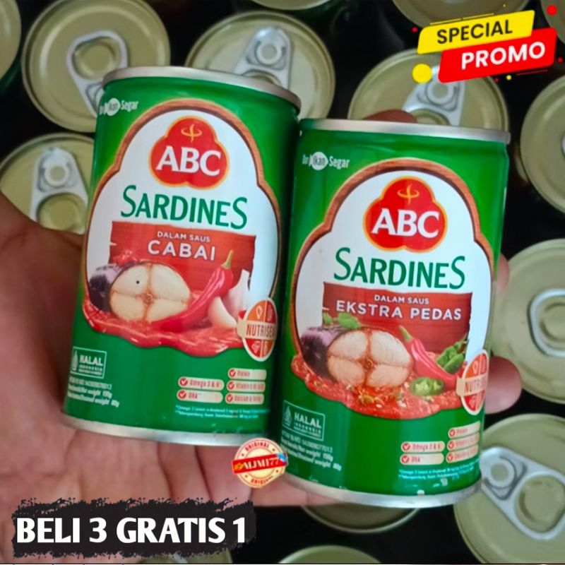

sarden abc beli 3 gratis 1 saus tomat Extra pedas 155g Best seller