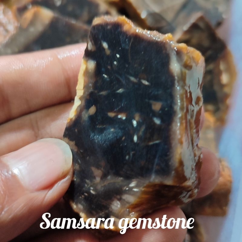 Bulu macan Sindang / batu alami bulu ayam/bongkahan batu akik bulu macan