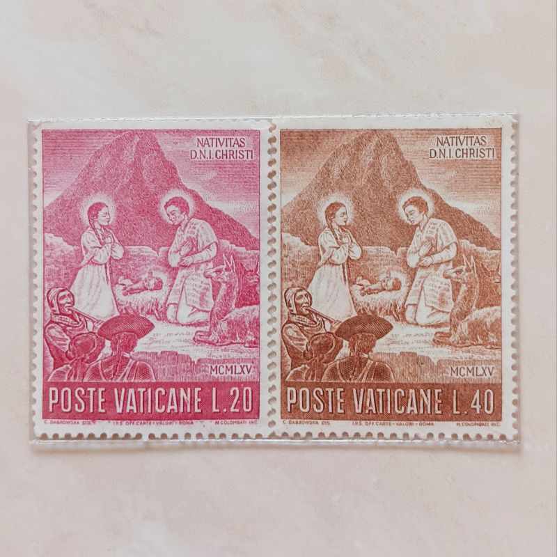 

(AG) Perangko Vatikan 1965 Christmas 1965 Set 2 pcs Mint