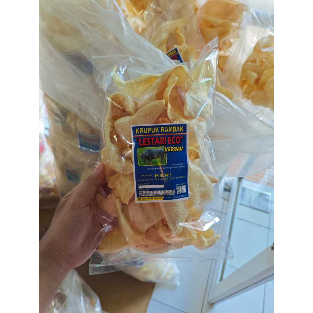 

Forcysn 250Gr / 100Gr Kerupuk Rambak Kerbau Super Lestari Eco Produksi Heri Sembung Tulungagung