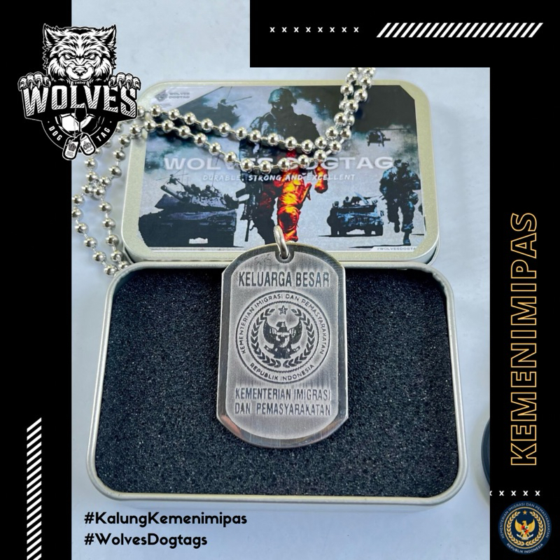 Kalung kemenimipas / Kalung imigrasi / dogtags kemenimipas / Kalung pemasyarakatan / kementerian imi
