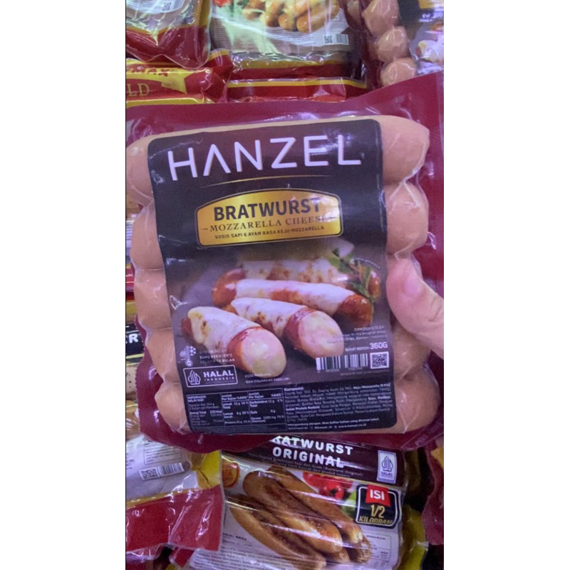SOSIS VIRAL HANZEL BRATWURST MOZARELLA CHEESE 360G