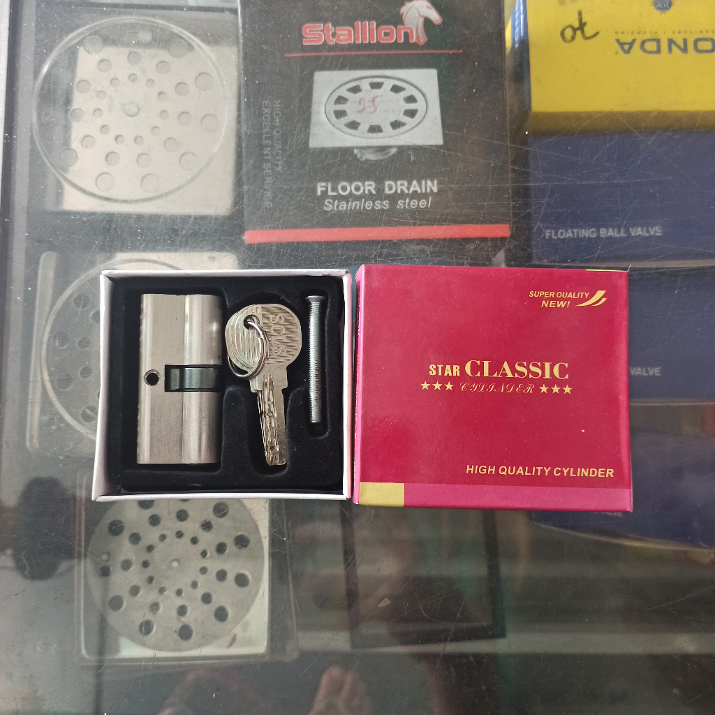 Silinder Kunci Pintu Rumah 60mm Tanggung Besar Jantung Kuingan Silver STAR CLASSIC / Cylinder Lock