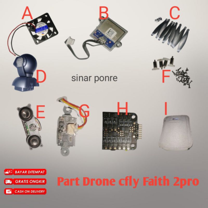 Part Drone cfly Faith 2 pro lengkap satuan