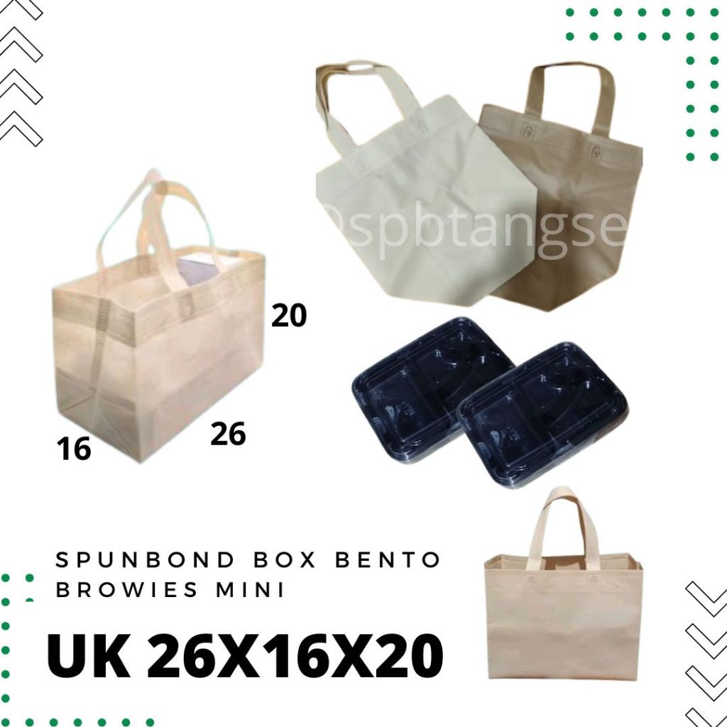 

SPUNBOND Box Bento Browies Mini UK 26x16x20 Lusinan/ Isi 12 pcs