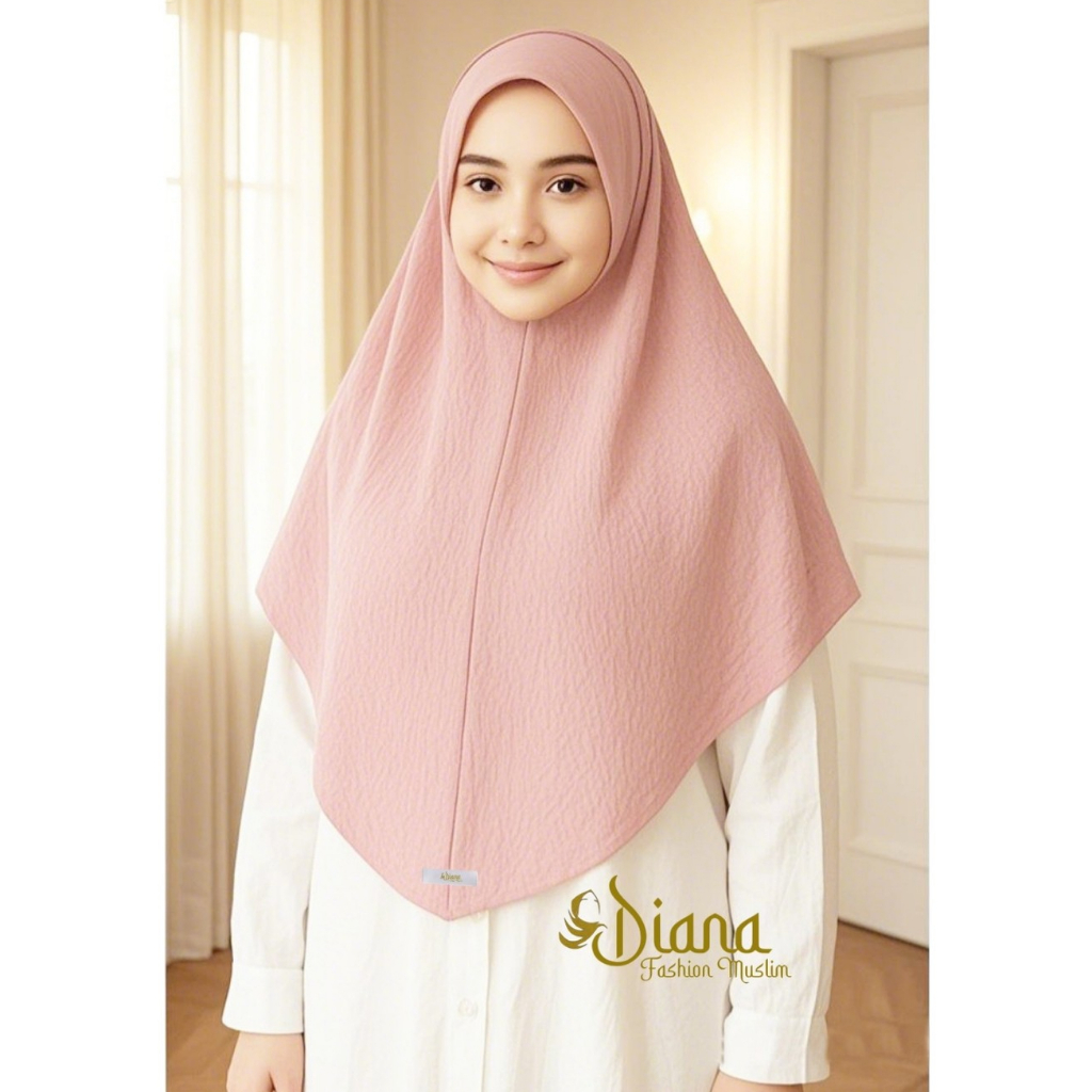 𝐃𝐢𝐚𝐧𝐚 𝐅𝐚𝐬𝐡𝐢𝐨𝐧 𝐌𝐮𝐬𝐥𝐢𝐦 Hijab Khimar Syari Crinkle Airflow / Hijab Instan Crinkle Airflow Size L