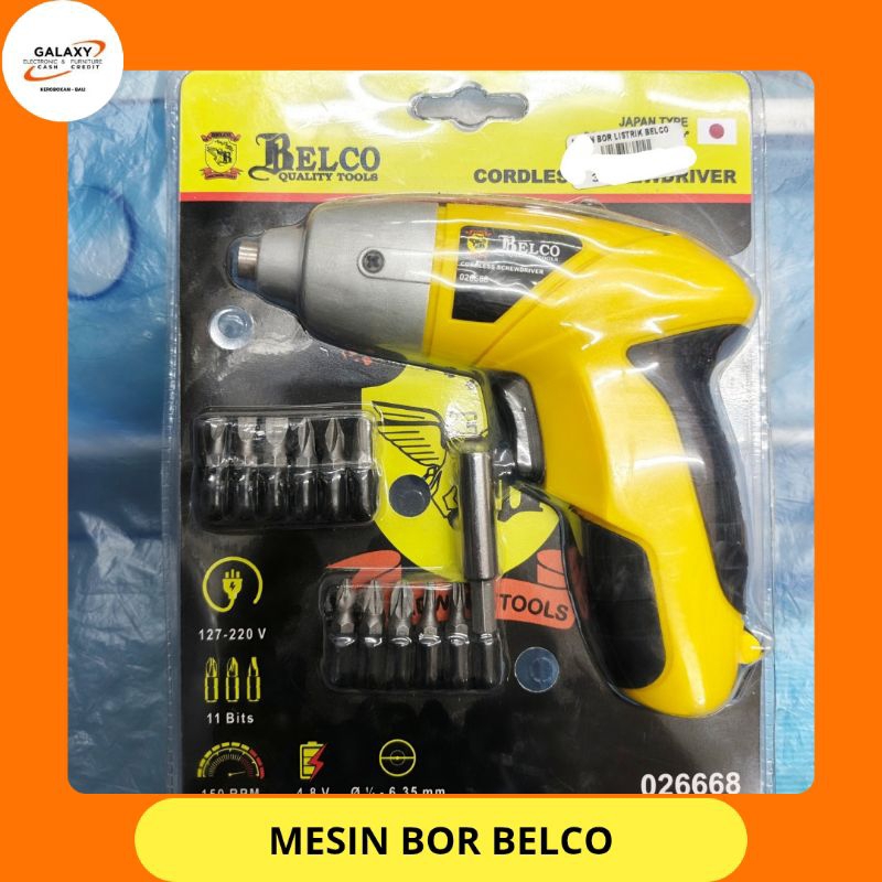 Mesin Bor Mini Belco Cordless Screwdriver mesin bor portabel Mini