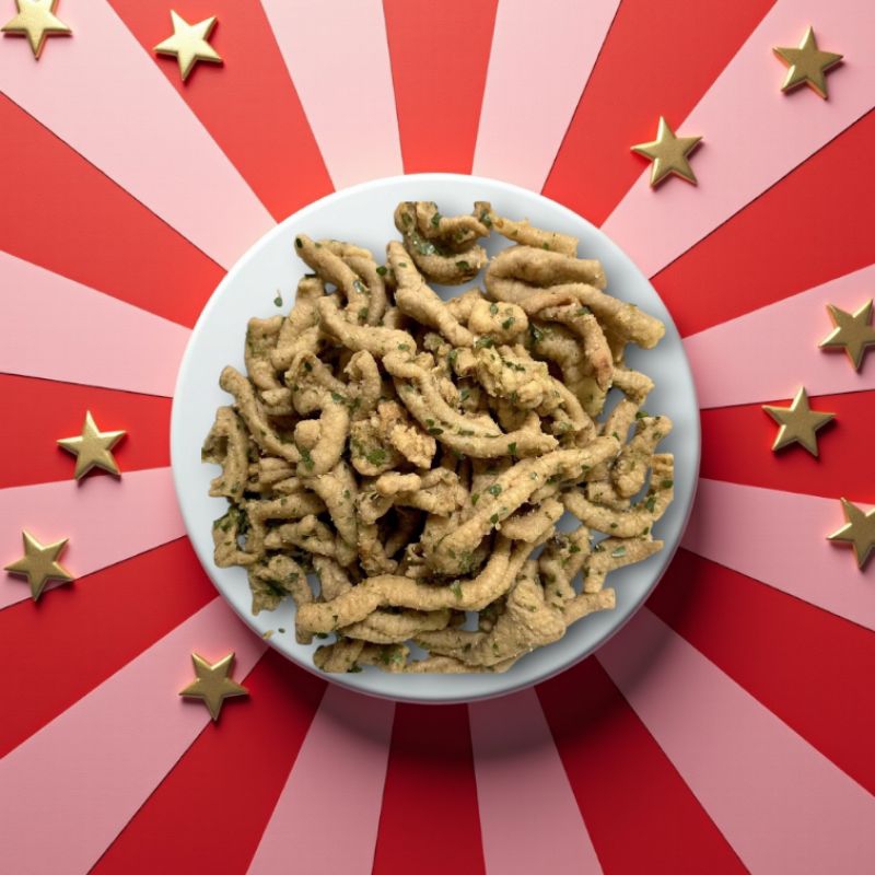 

keripik usus rasa pedas daun jeruk dan original uk 100 gram