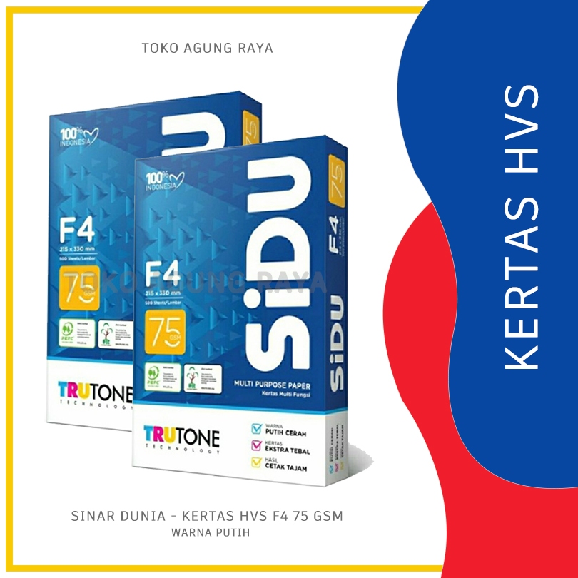 

[RIM] KERTAS HVS F4 (75GSM) - SIDU
