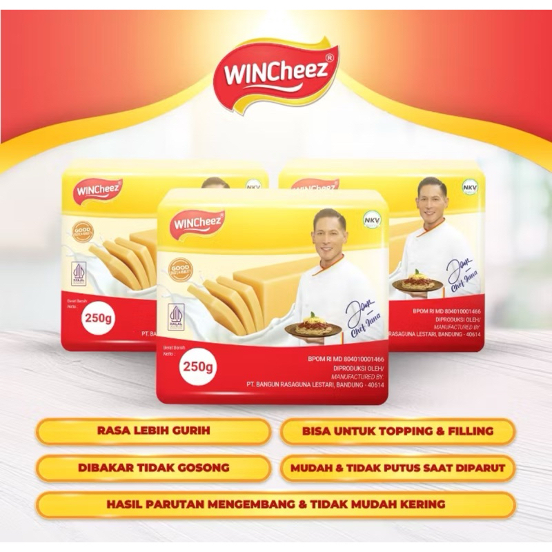 

WINCheez Keju Cheddar Regular 250 Gram Gurih
