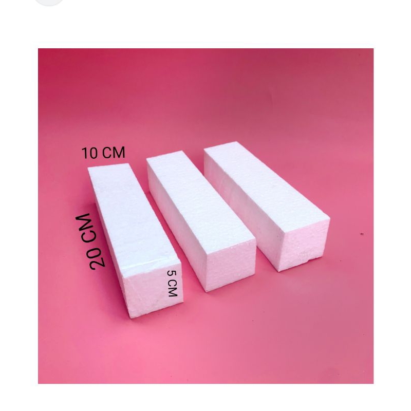 

D (D9) PAPAN STEROFOAM GABUS LEMBARAN TEBAL 5 CM UKURAN 20 X 5 x 5 CM KUALITAS MEDIUM