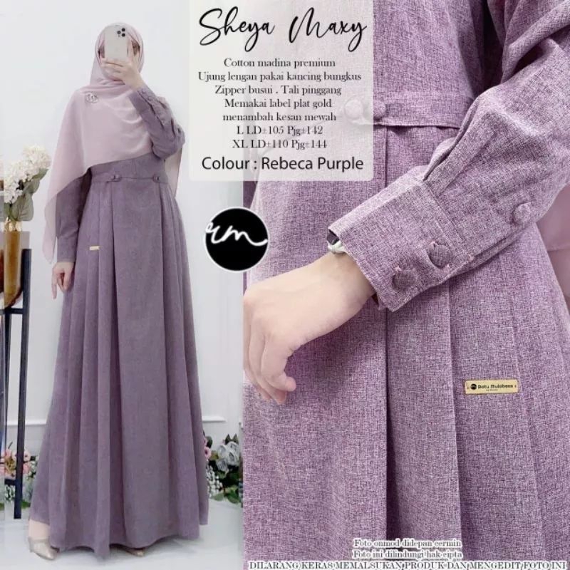 PROMO / BAHAN PREMIUM / Gamis Katun Madinah Premium Polos Elegan Tangan kancing