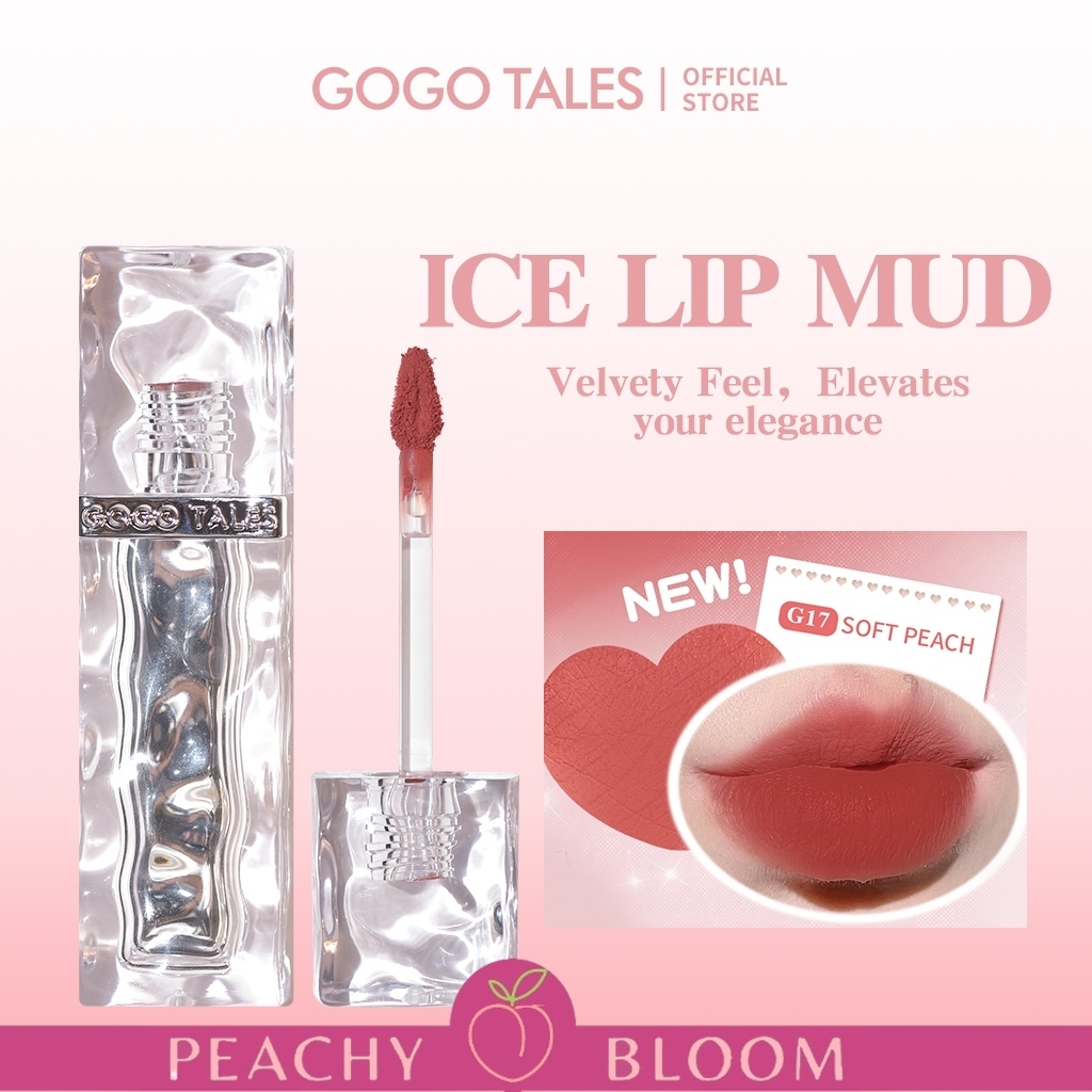 GOGO TALES Lip Cream Ice Lipmud Lip Matte Velvet Lipstick with Soft Texture