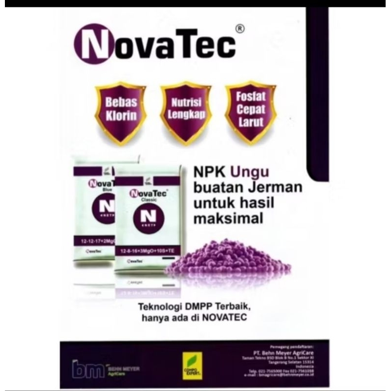 Pupuk NOVATEC 1 KG. REPACK. Pupuk produk BHEN MAYER KUALITAS EROPA