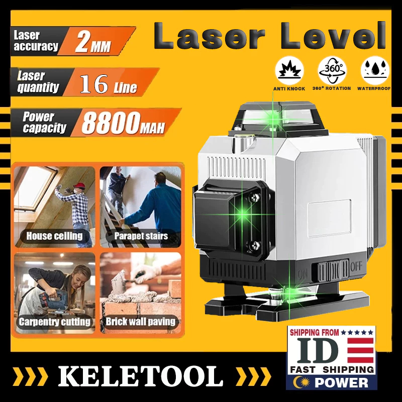 NEW Mesin Laser Level pasang keramik lantai laser timbangan tukang laser tukang bangunan 16 LINE