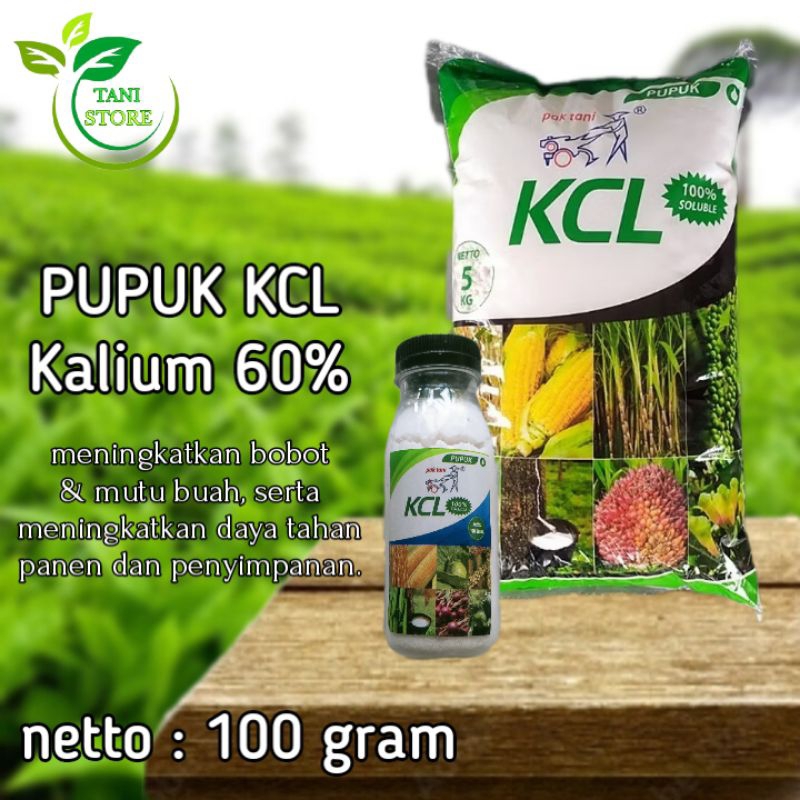 PUPUK KCL 60% PAK TANI isi 100 gram
