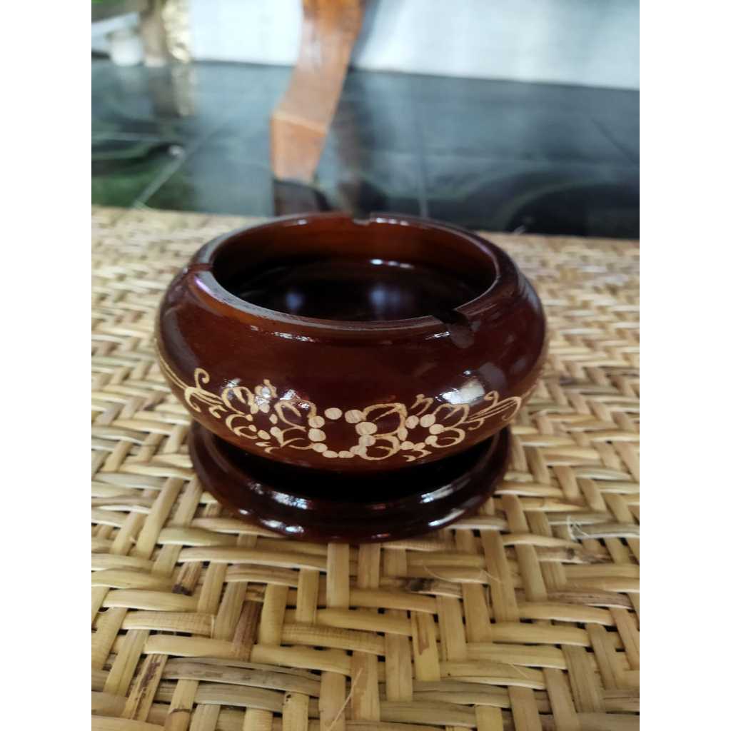 Asbak kayu hiasan cukit unik lucu dan murah promo COD