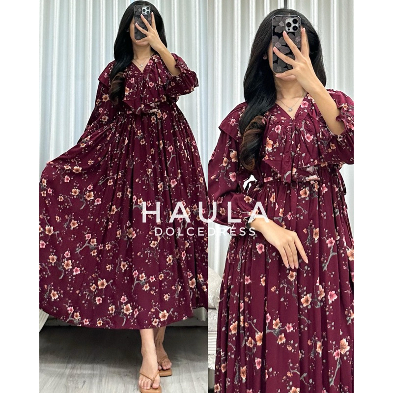 DRESS HAULA / DOLCE DRESS / Dress Model Terkini / Dress Wanita / Dress Jumbo Kekinian