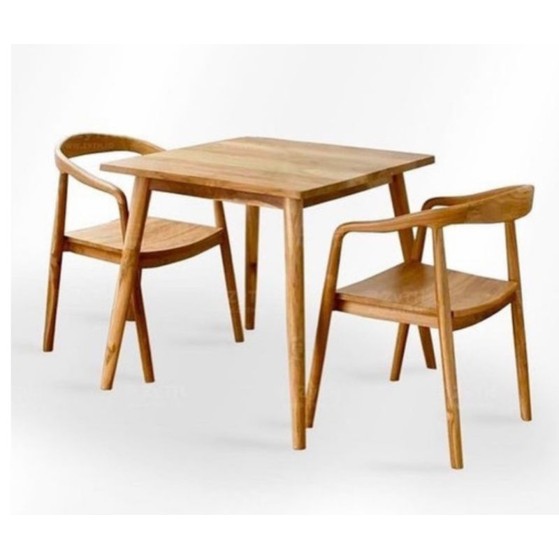 MEJA MAKAN SET 4 KURSI MINIMALIS KAYU JATI MEJA MAKAN SET JATI JEPARA