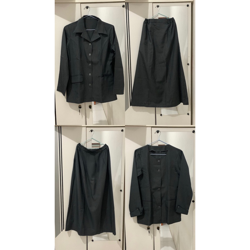 [PRELOVED] Seragam Kantor Wanita Dark Grey Abu Tua