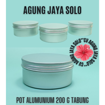 Pot Alumunium 200 Gr Tabung / Pot Kaleng / Pot Alumunium / Pot Pomade / Pot Lulur Alumunium / Pot 20