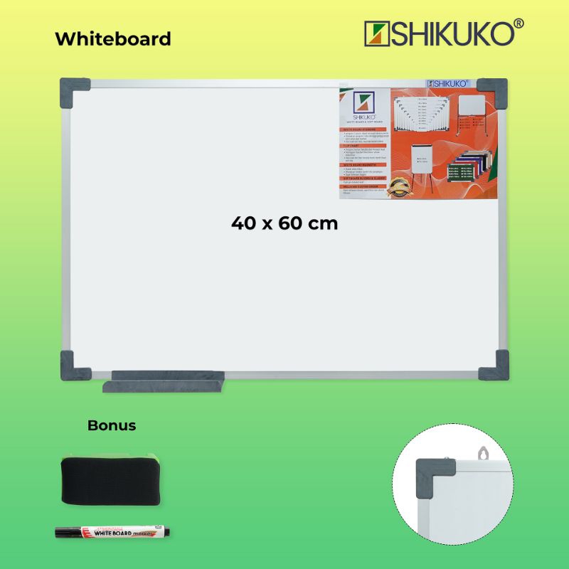 

Papan Tulis Whiteboard Gantung Shikuko 40 x 60