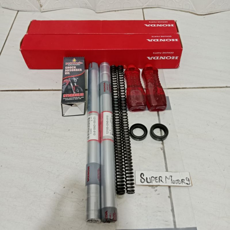 Shock Depan+Per+Sil Oli Shock GN5 Honda Astrea Grand/Lagenda Sepasang Komplit Shock+Per+Sil Oli
