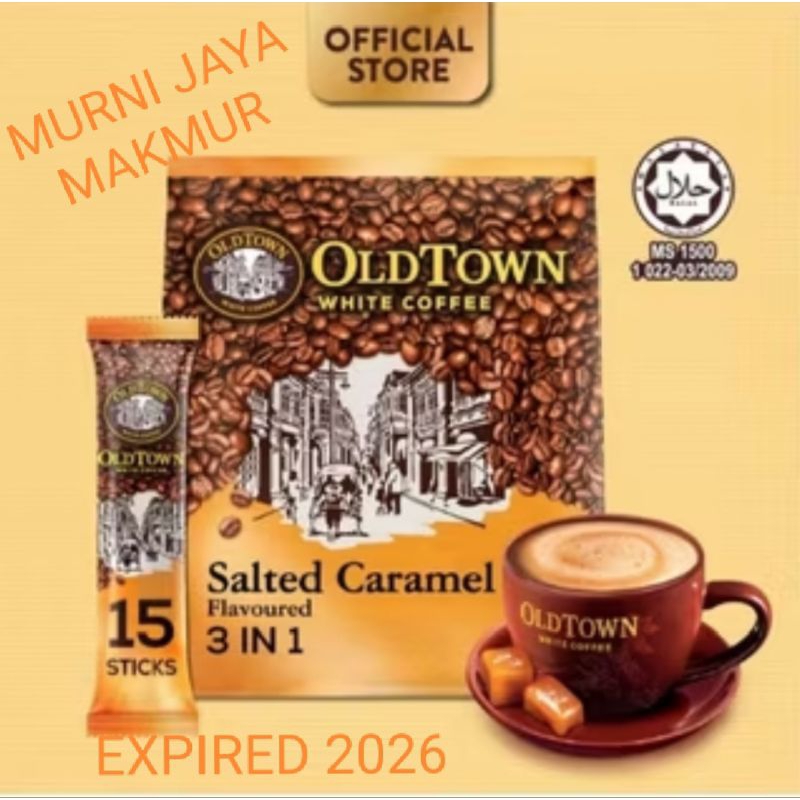 

OLDTOWN WHITE COFFEE SALTED CARAMEL 3IN1, 15 STICKS x 35 GRAM