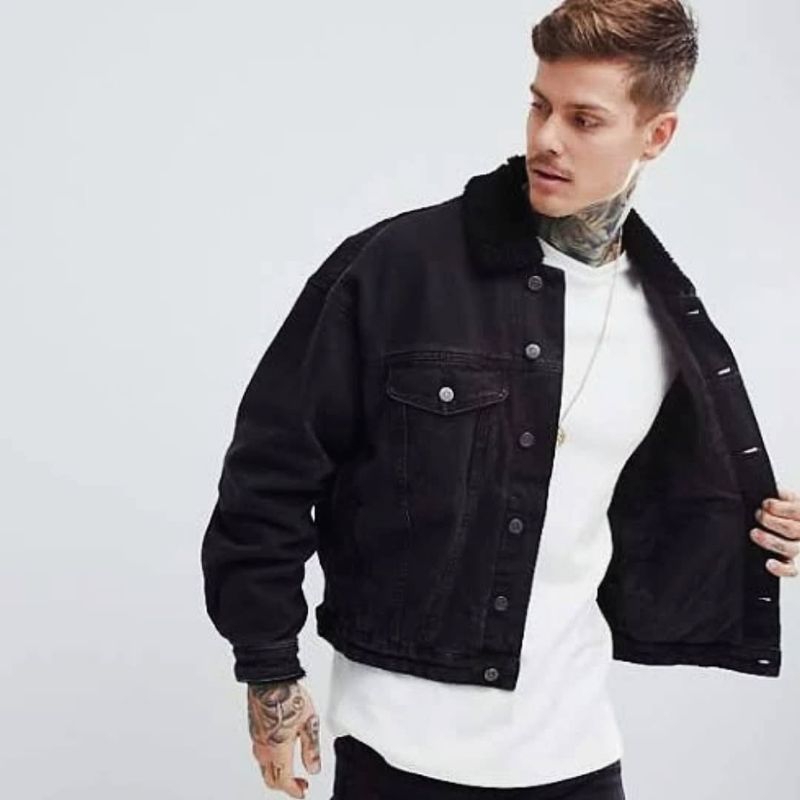 GU UNIQLO SHERPA TRUCKER DENIM JACKET