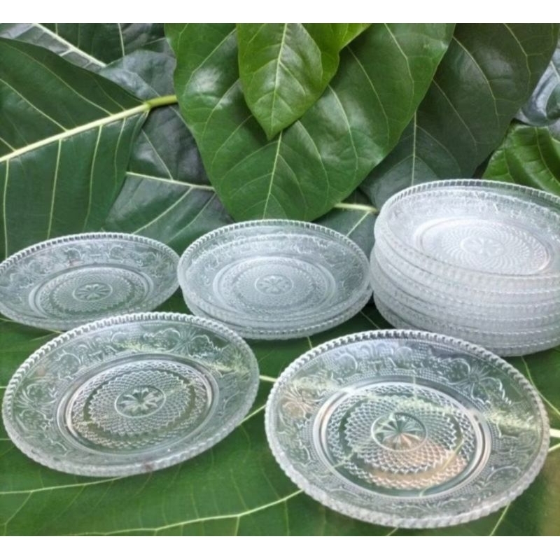 tatakan gelas kaca kopi dan teh serbaguna 1 lusin (12pcs) awet dan tahan lama | lepek gelas kaca | p