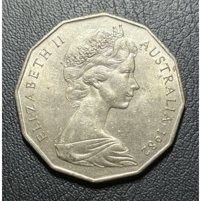 Koin Asing Australia 50 Sen Tahun 1982