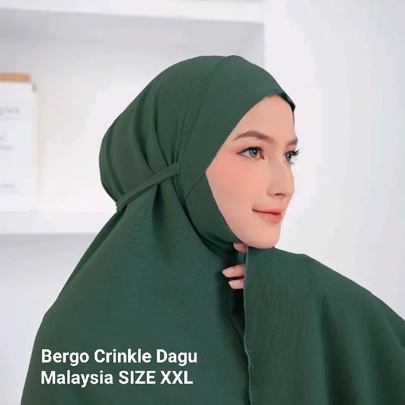 HIJAB BERGO DAGU CRINKLE AIRFLOW PREMIUM//KHIMAR BERGO INSTAN DAGU SYAR'I MALAYSIA//KHIMAR DAGU SYAR