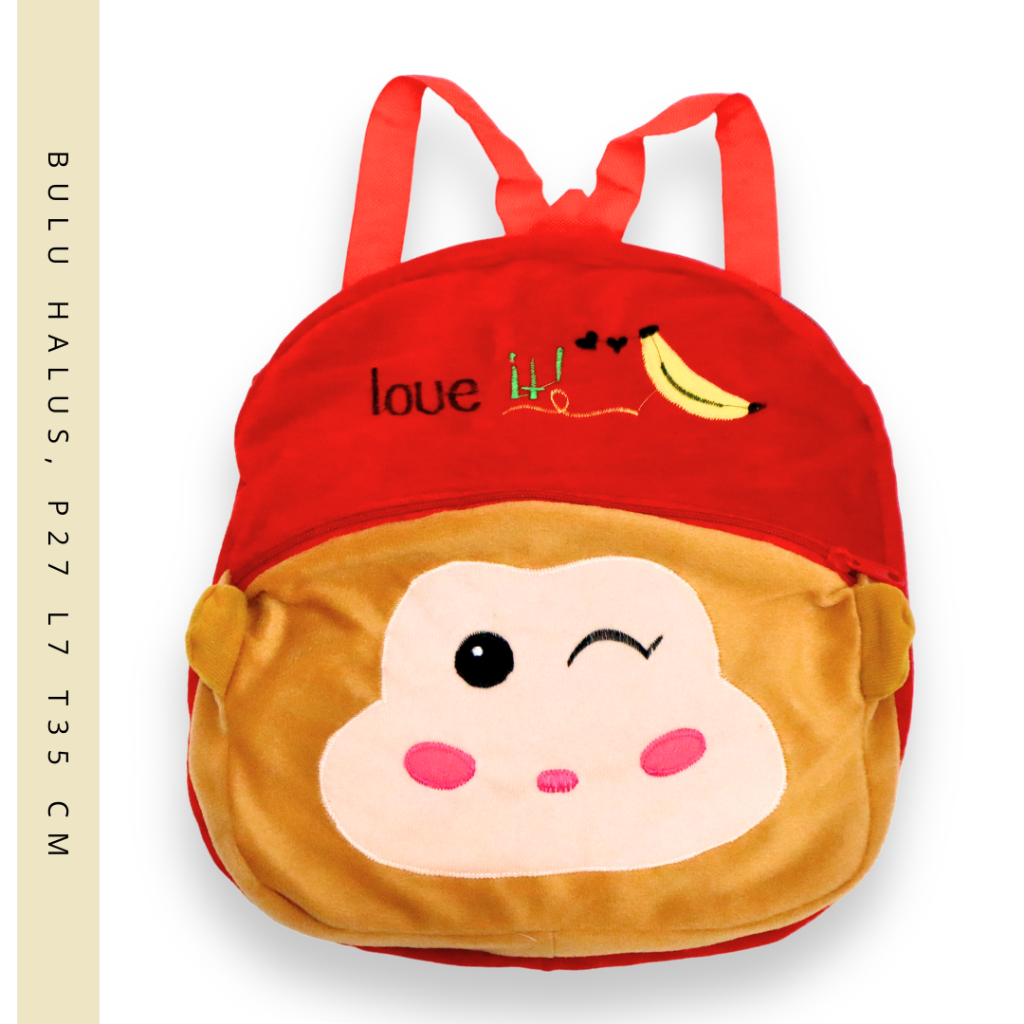 Tas mainan karakter anak kartun boneka ransel anak boba sekolah tk paud gambar kelinci / anjing