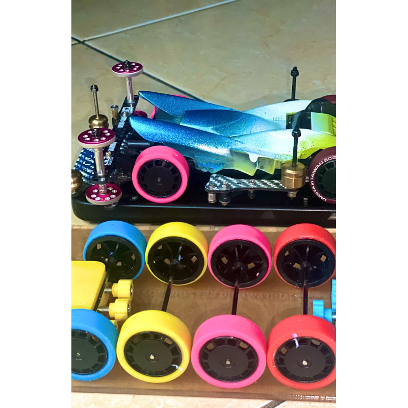 SET BAN SIDE DAMPER TAMIYA MINI 4WD SUDAH BUBUT BALLANCE