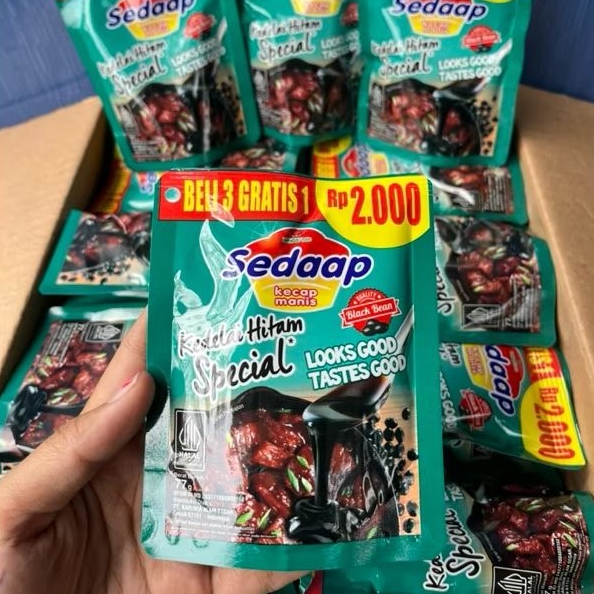 

Sedaap kecap manis spesial 77 gram || kecap sedap kedelai hitam [eceran 2000]